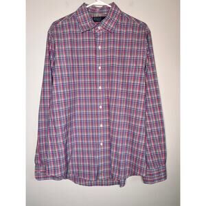 Polo Ralph Lauren Pink Green Blue Plaid Old Money Country Club Oxford Shirt L